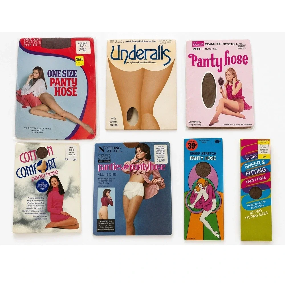 Vintage Women's Mixed Pantyhose Hosiery Lot 7 Pc NOS Sealed/Open Sizes 70s 80s